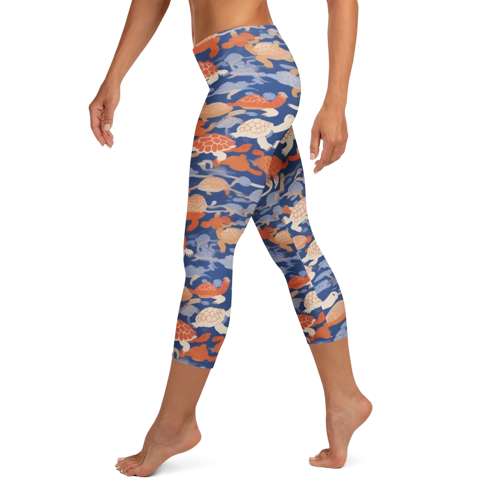 Terrapin Current on Capri Leggings — Left