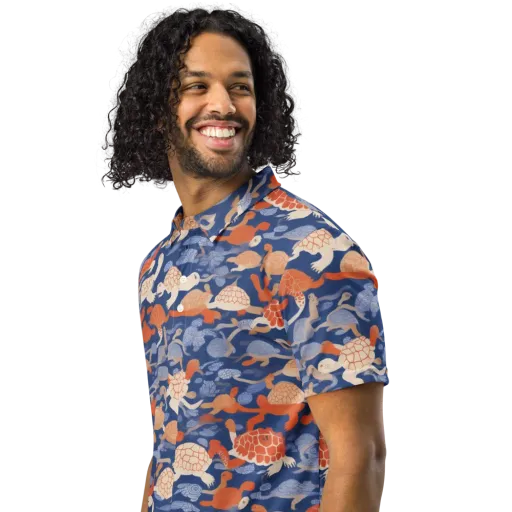 Terrapin Current on a Men's Slim Fit Polo Shirt