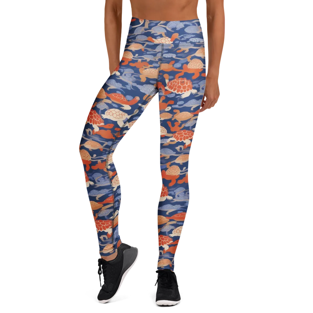 Terrapin Current on Yoga Leggings — Front