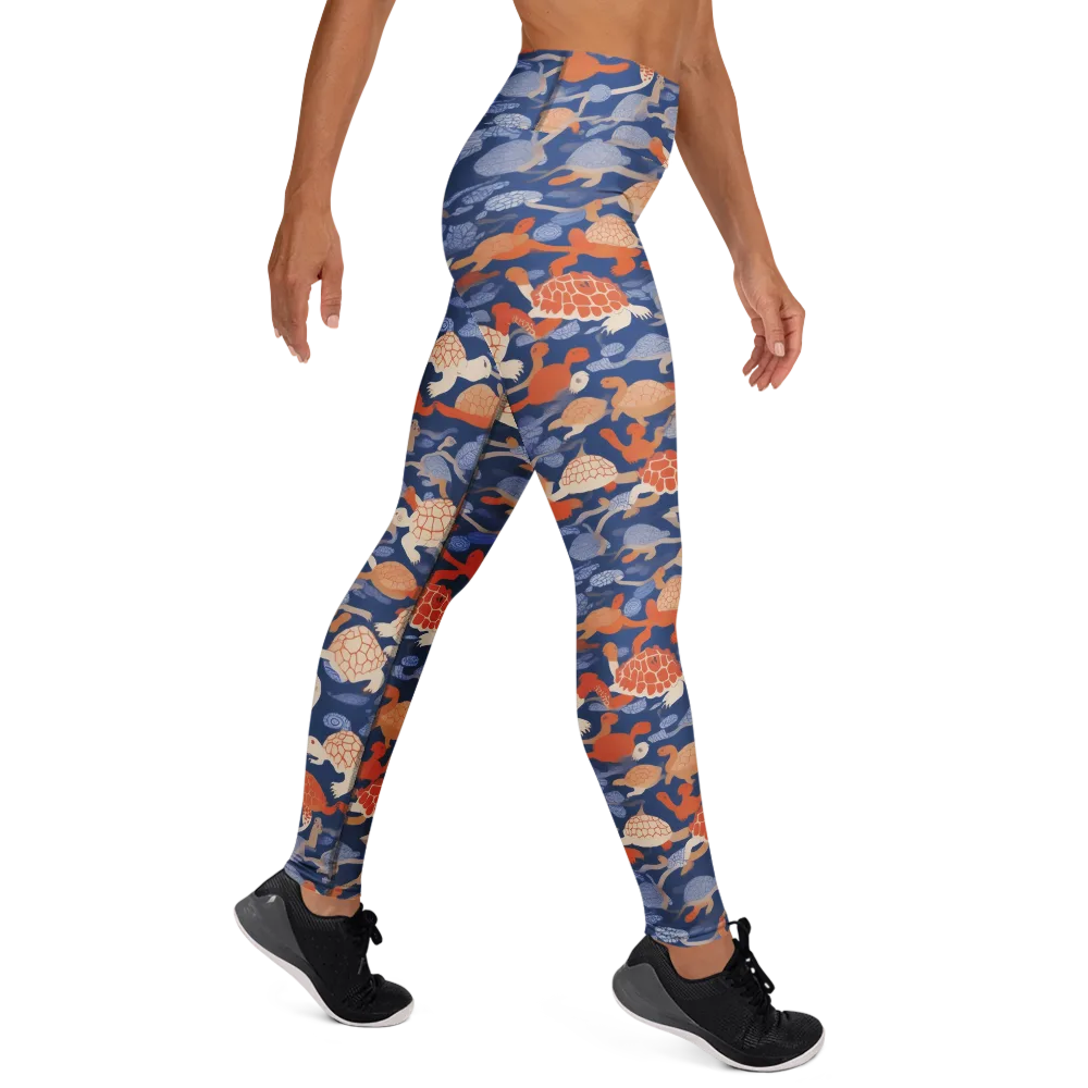 Terrapin Current on Yoga Leggings — Right
