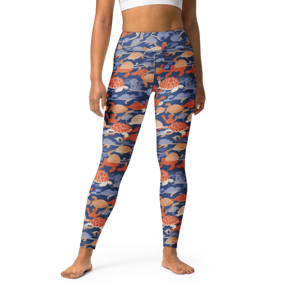 Terrapin Current on Yoga Leggings — Front
