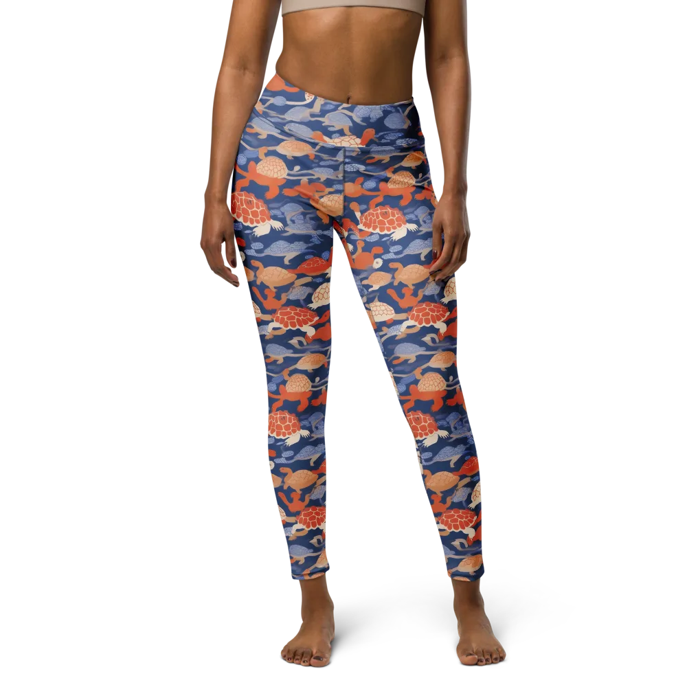 Terrapin Current on Yoga Leggings — Front