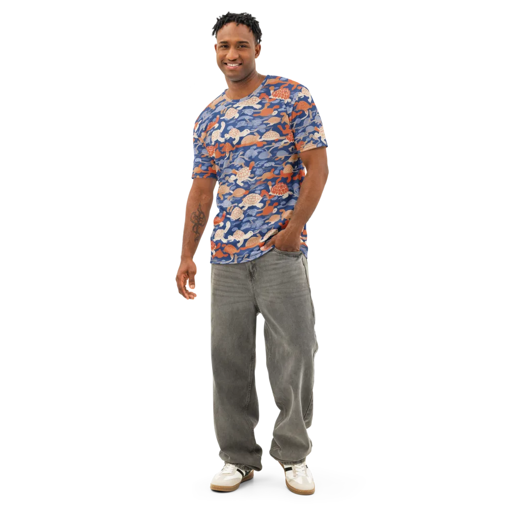 Terrapin Current on Men's Cotton Crew Neck T-Shirt — Front