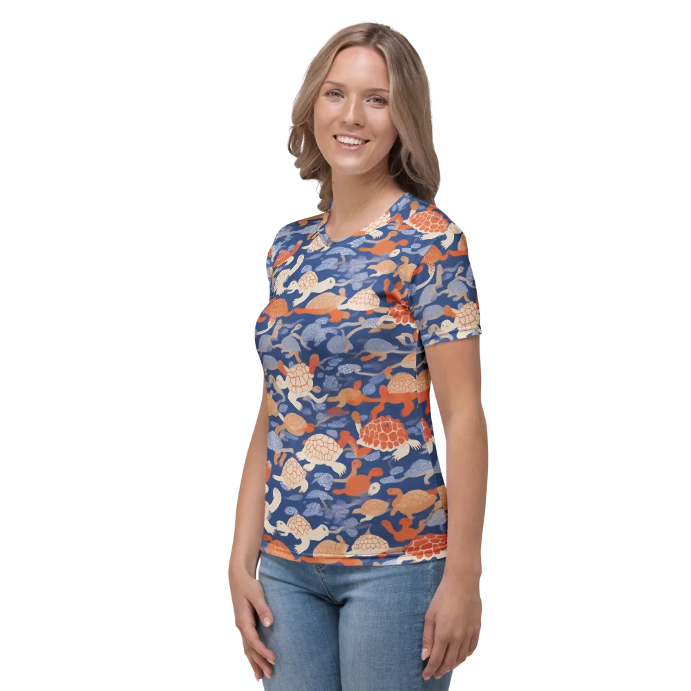 Terrapin Current on Women's Crew Neck T-Shirt — Left