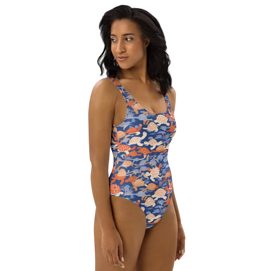 Terrapin Current on One-Piece Swimsuit — Right