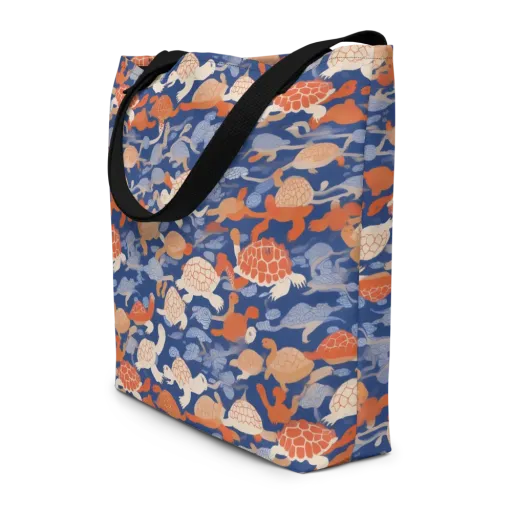 Terrapin Current on a Large Tote Bag W/ Pocket