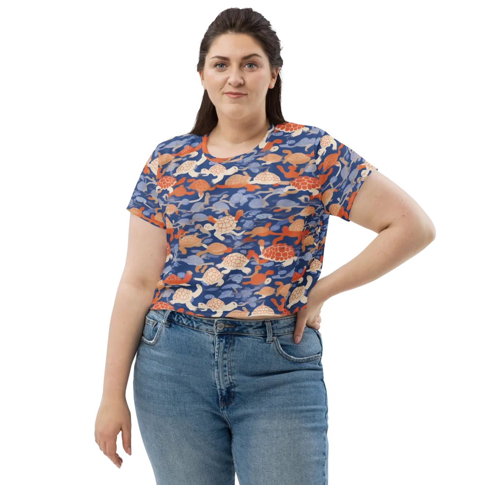Terrapin Current on Crop Tee — Front