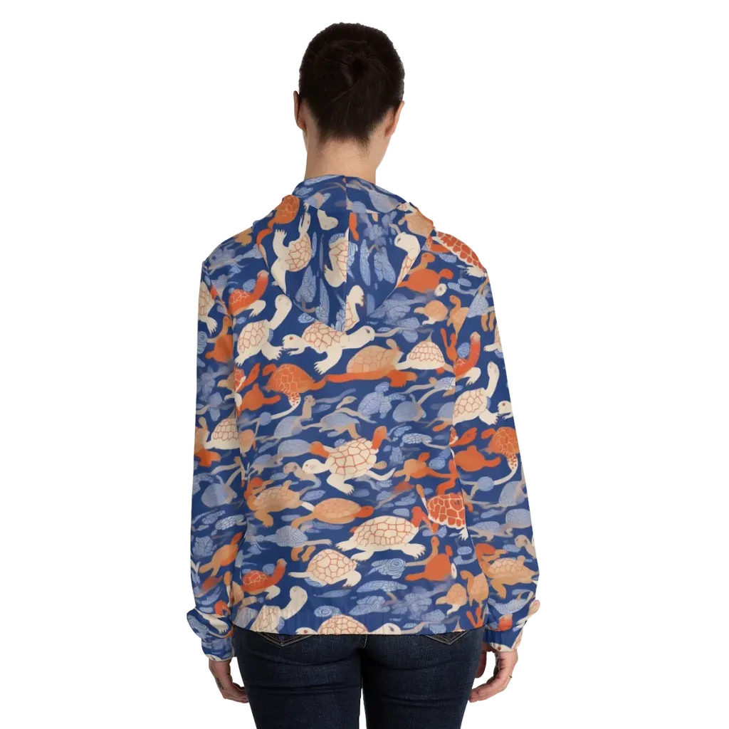 Terrapin Current on Women's Full-Zip Hoodie — Back On Person