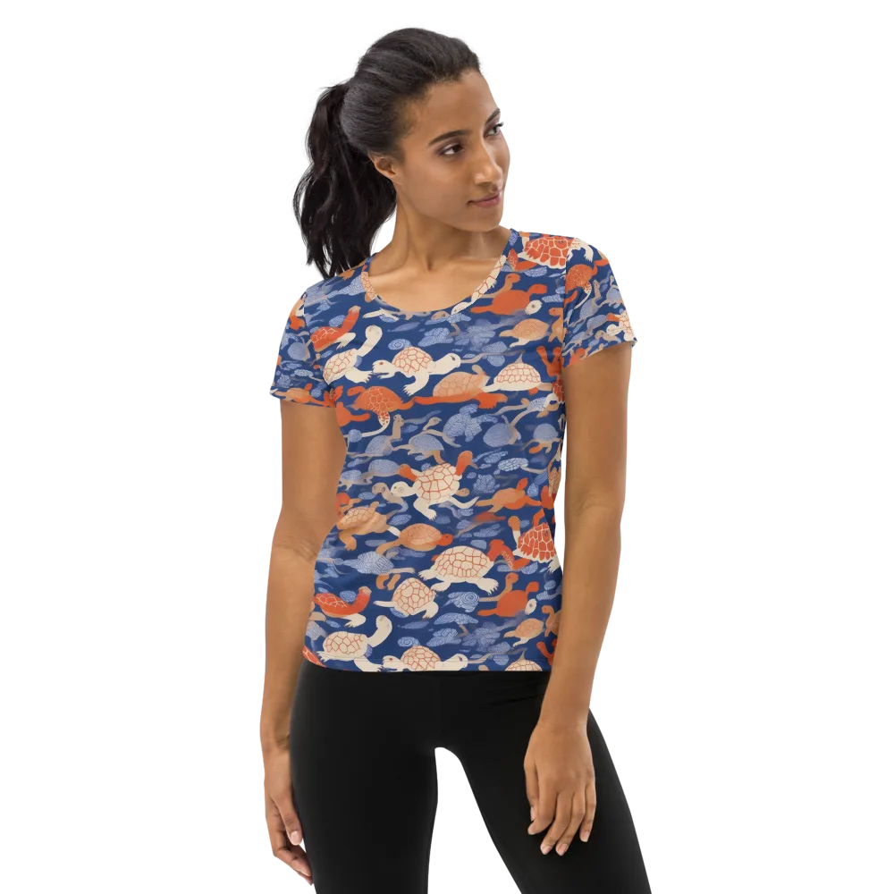 Terrapin Current on Women's Athletic T-Shirt — Front