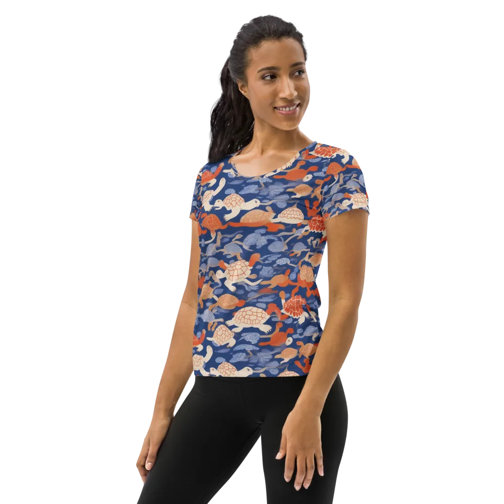 Terrapin Current on Women's Athletic T-Shirt — Left
