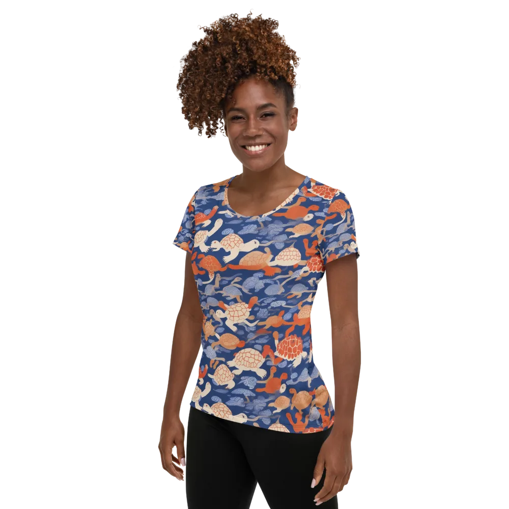 Terrapin Current on Women's Athletic T-Shirt — Left