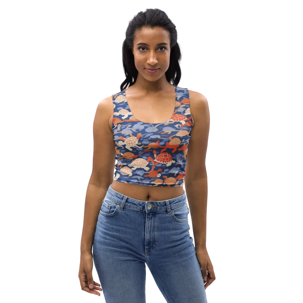 Terrapin Current on Crop Top — Front