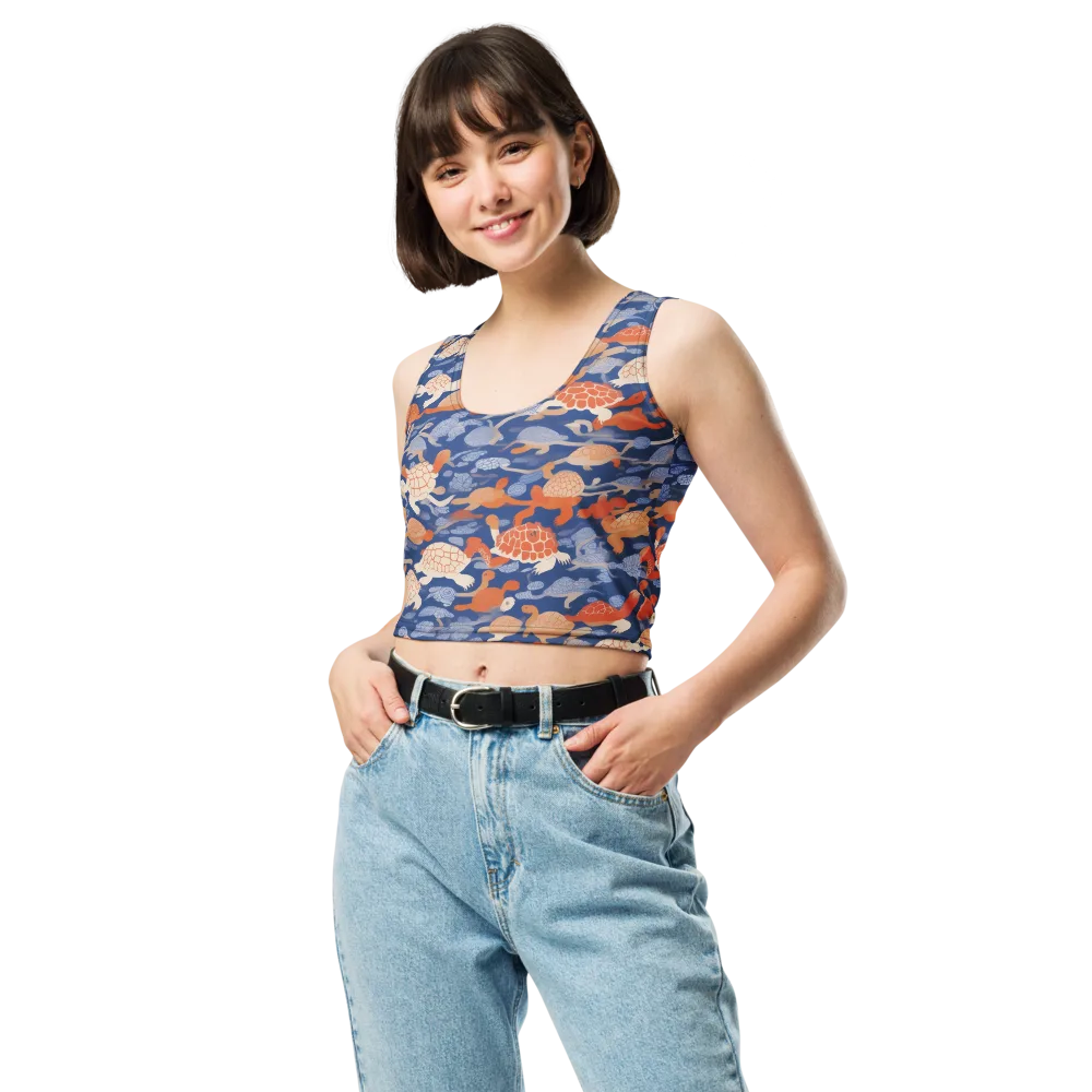 Terrapin Current on Crop Top — Front