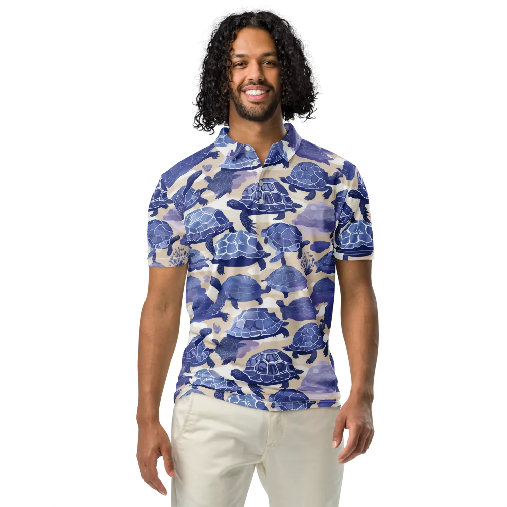 Blueback Drift on Men's Slim Fit Polo Shirt — Front
