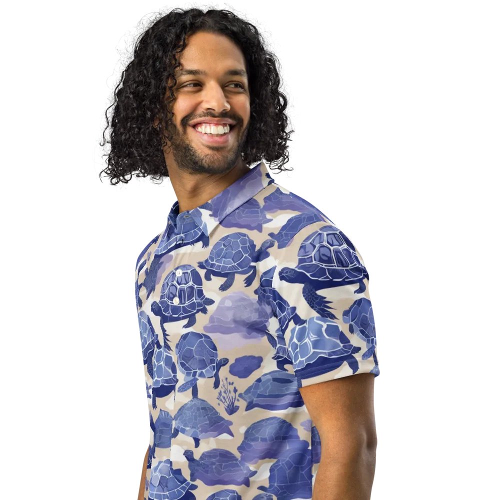 Blueback Drift on Men's Slim Fit Polo Shirt — Left Front