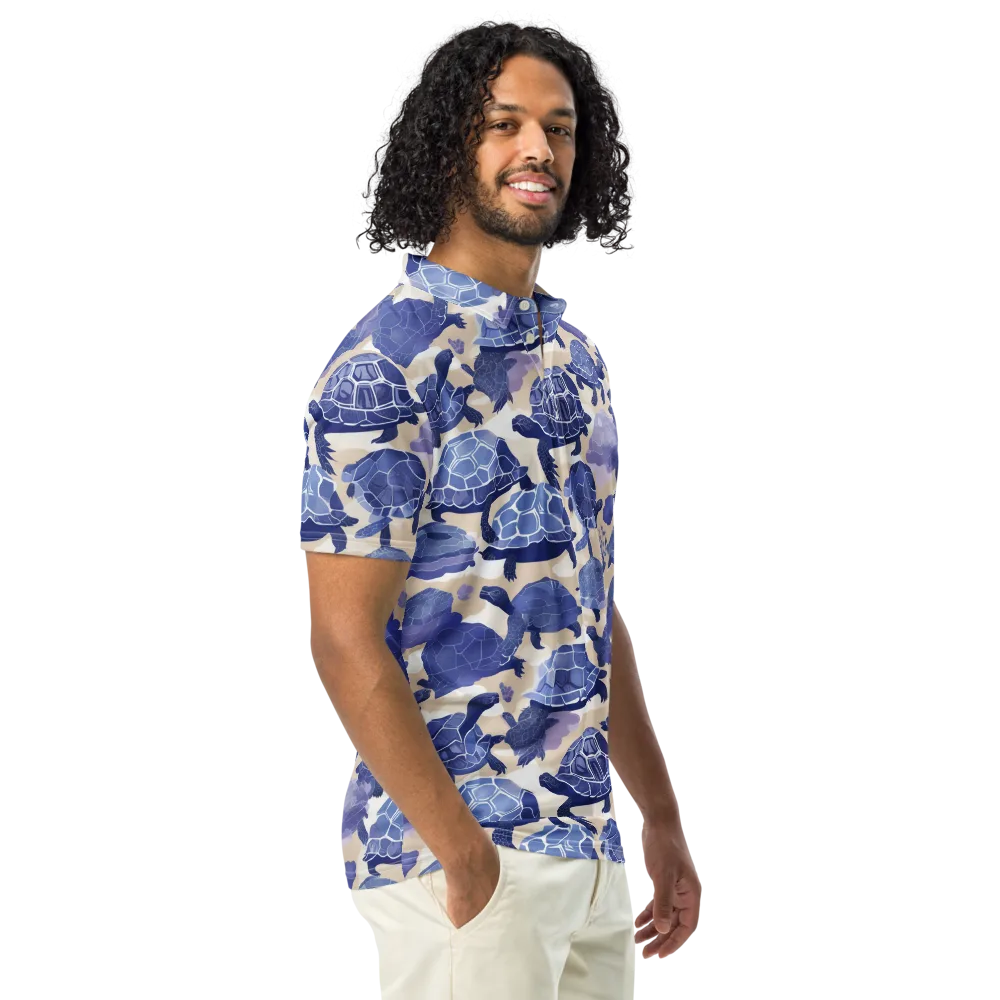 Blueback Drift on Men's Slim Fit Polo Shirt — Right Front