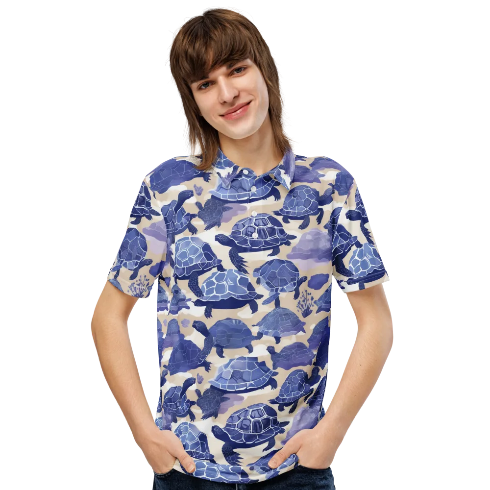 Blueback Drift on Men's Slim Fit Polo Shirt — Front
