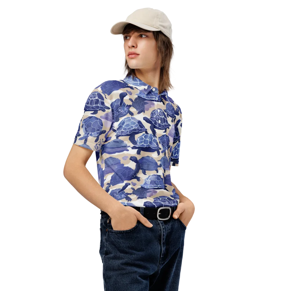 Blueback Drift on Men's Slim Fit Polo Shirt — Right Front