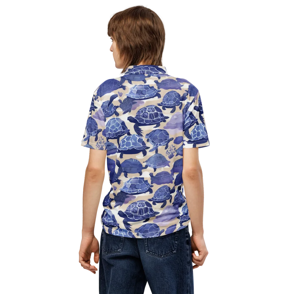 Blueback Drift on Men's Slim Fit Polo Shirt — Back
