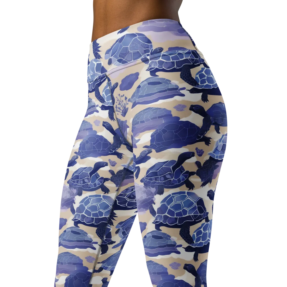 Blueback Drift on Yoga Leggings — Left Front