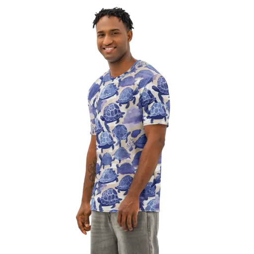 Blueback Drift on a Men's Cotton Crew Neck T-Shirt