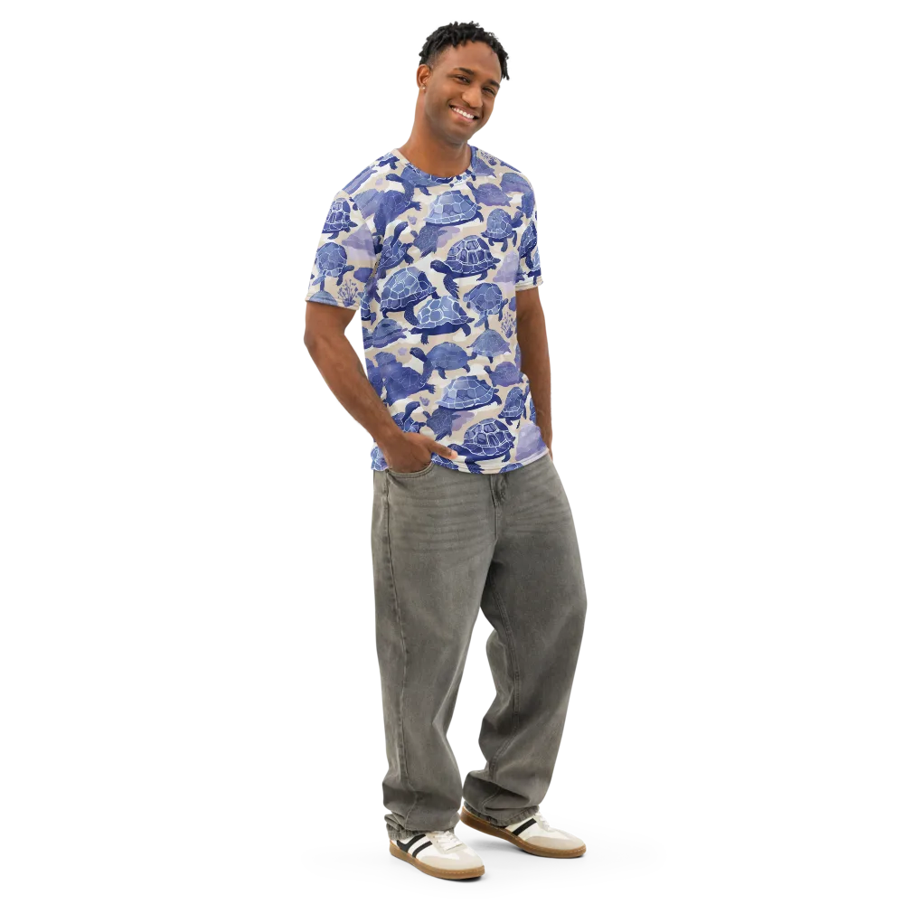 Blueback Drift on Men's Cotton Crew Neck T-Shirt — Right Front