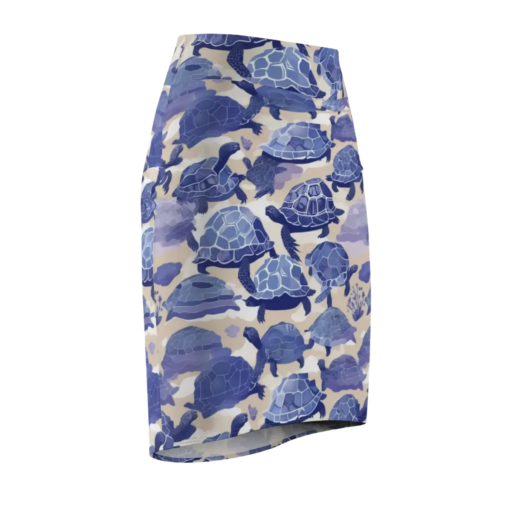 Blueback Drift on Pencil Skirt — Front Side