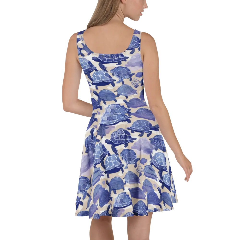 Blueback Drift on Skater Dress — Back