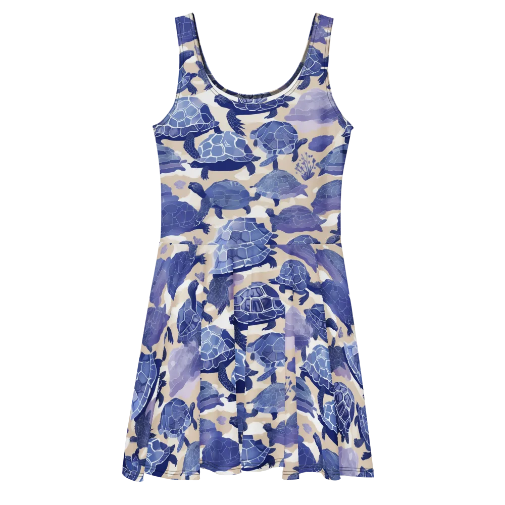 Blueback Drift on Skater Dress — Front