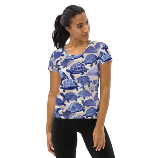 Blueback Drift on a Women's Athletic T-Shirt