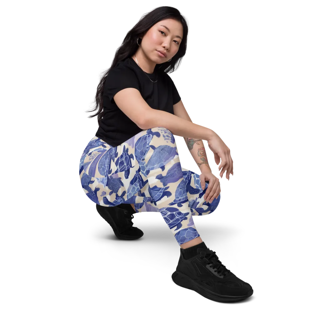 Blueback Drift on Leggings with Pockets — Right Front