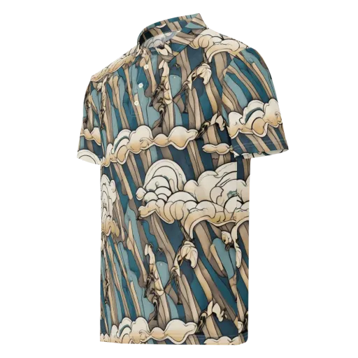 Art Nouveau Undertow on a Men's Slim Fit Polo Shirt
