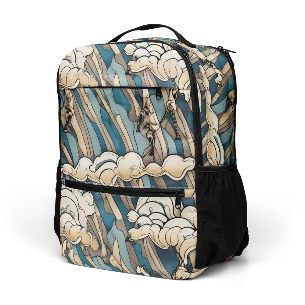 Art Nouveau Undertow on Utility Backpack — Left Front