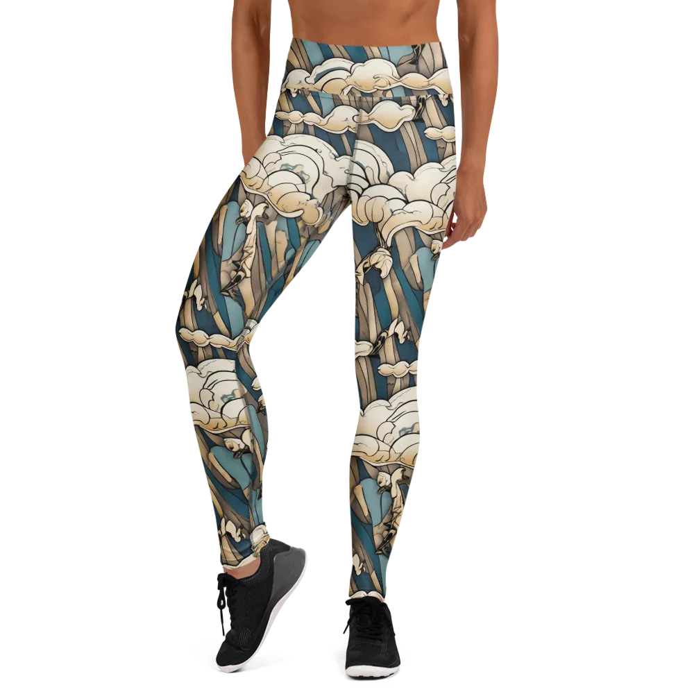 Art Nouveau Undertow on Yoga Leggings — Front