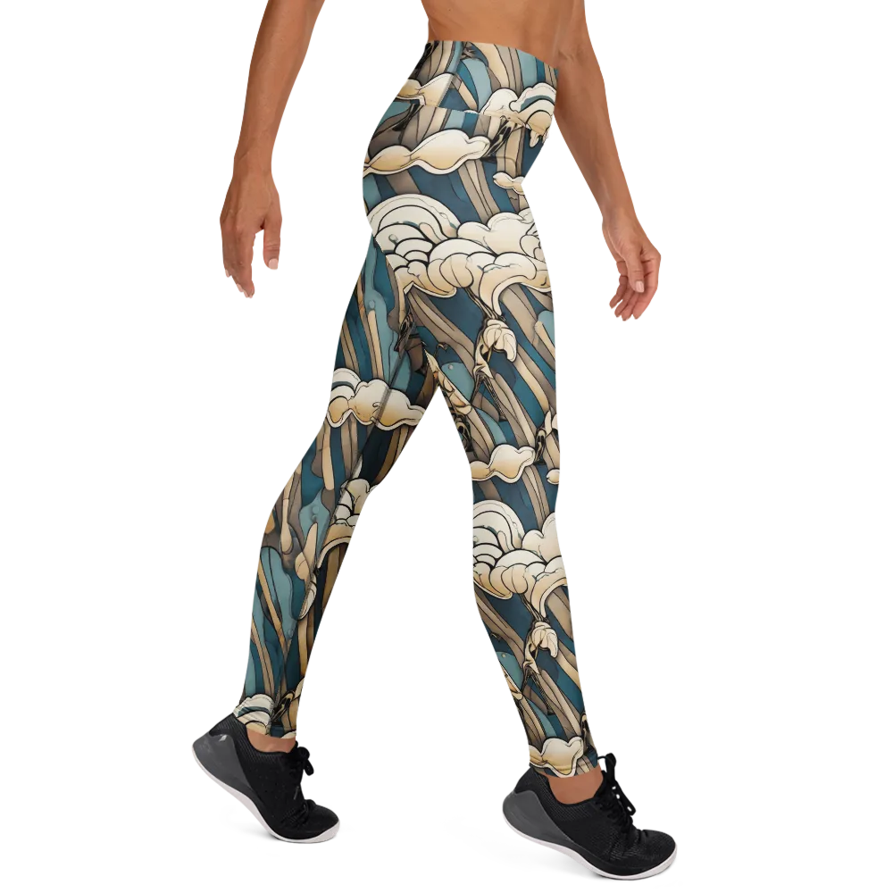 Art Nouveau Undertow on Yoga Leggings — Right