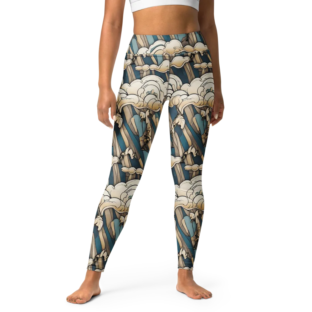 Art Nouveau Undertow on Yoga Leggings — Front
