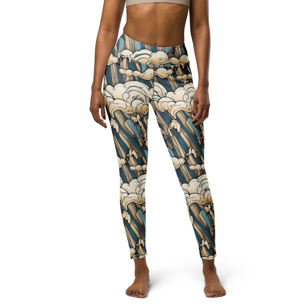 Art Nouveau Undertow on Yoga Leggings — Front