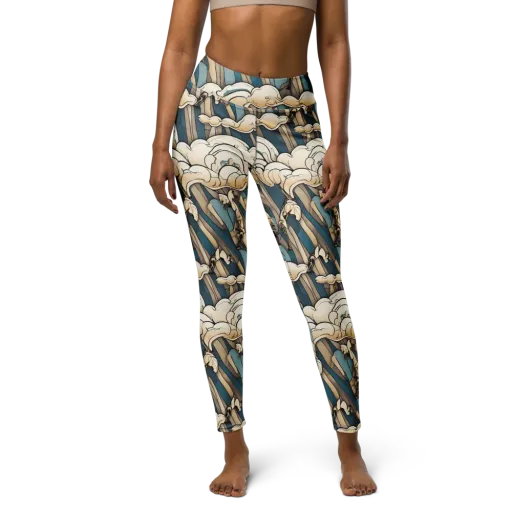 Art Nouveau Undertow on a Yoga Leggings