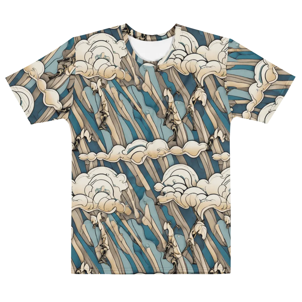 Art Nouveau Undertow on Men's Cotton Crew Neck T-Shirt — Front