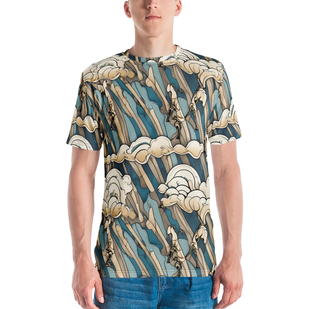 Art Nouveau Undertow on Men's Crew Neck T-Shirt — Front
