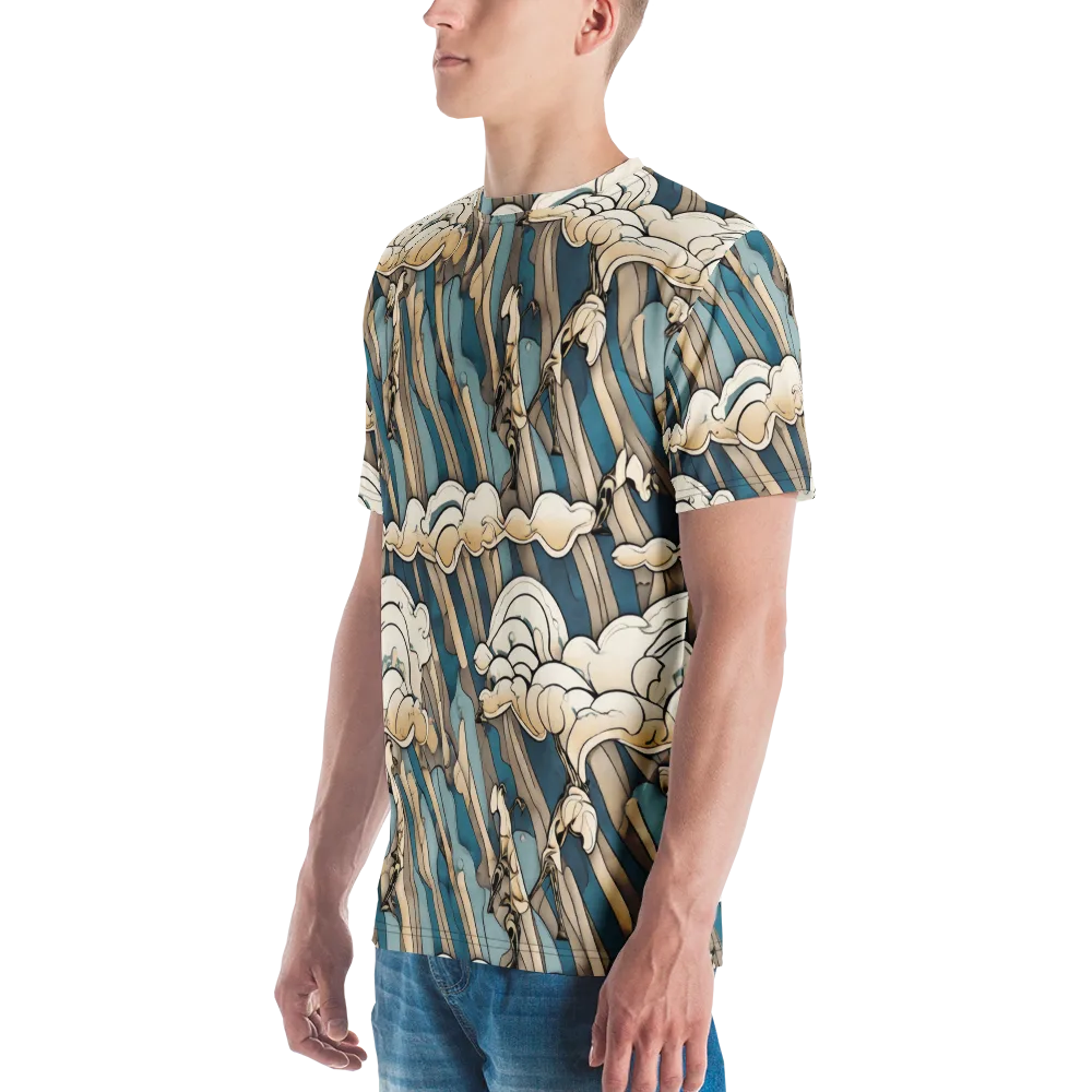 Art Nouveau Undertow on Men's Crew Neck T-Shirt — Left