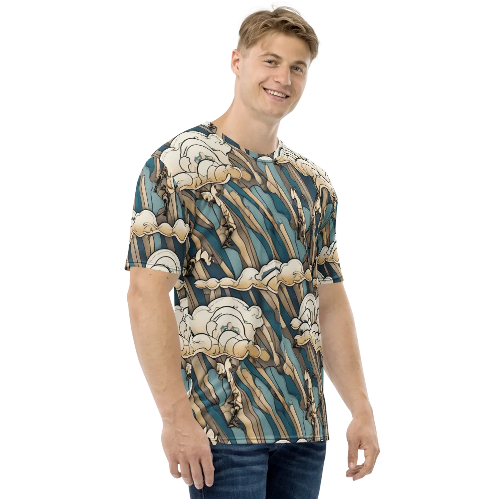 Art Nouveau Undertow on Men's Crew Neck T-Shirt — Right