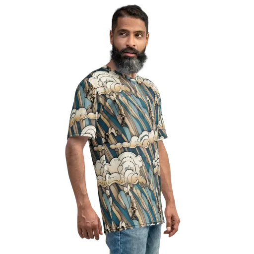 Art Nouveau Undertow on a Men's Crew Neck T-Shirt