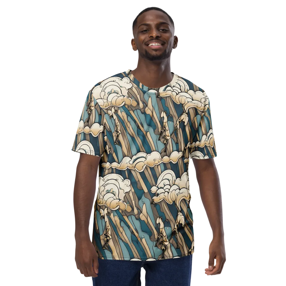 Art Nouveau Undertow on Men's Crew Neck T-Shirt — Front
