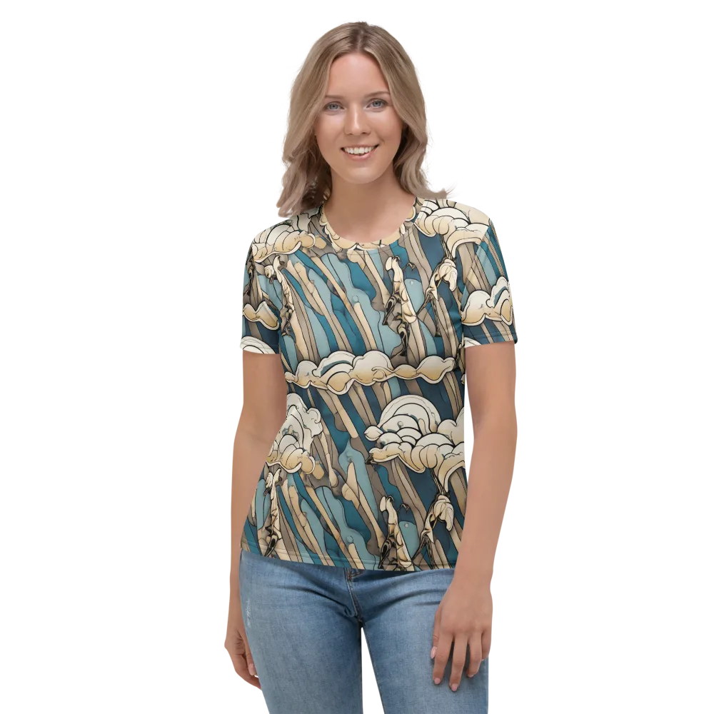 Art Nouveau Undertow on Women's Crew Neck T-Shirt — Front