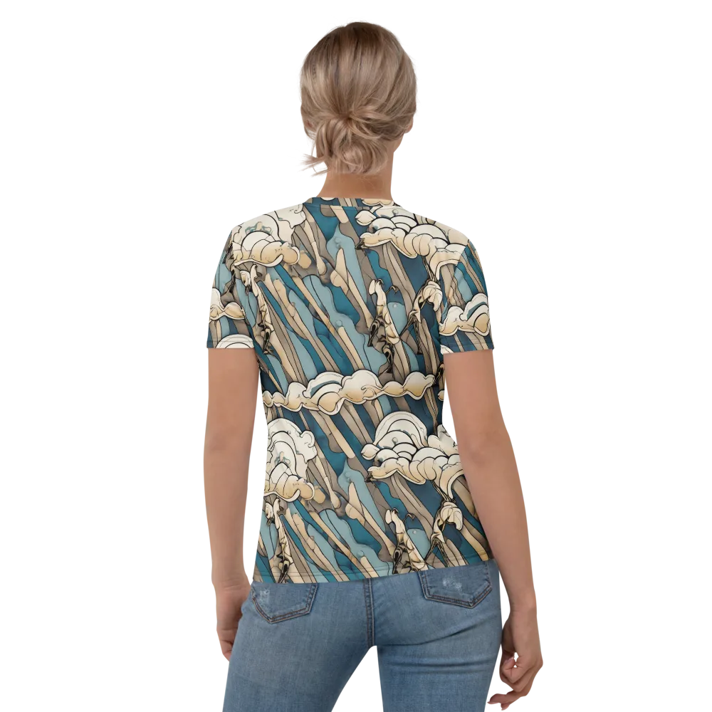 Art Nouveau Undertow on Women's Crew Neck T-Shirt — Back