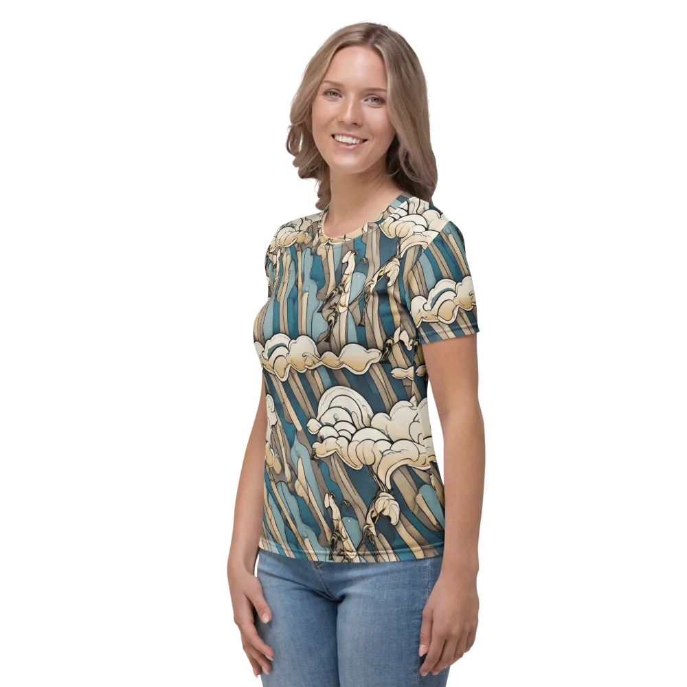 Art Nouveau Undertow on Women's Crew Neck T-Shirt — Left