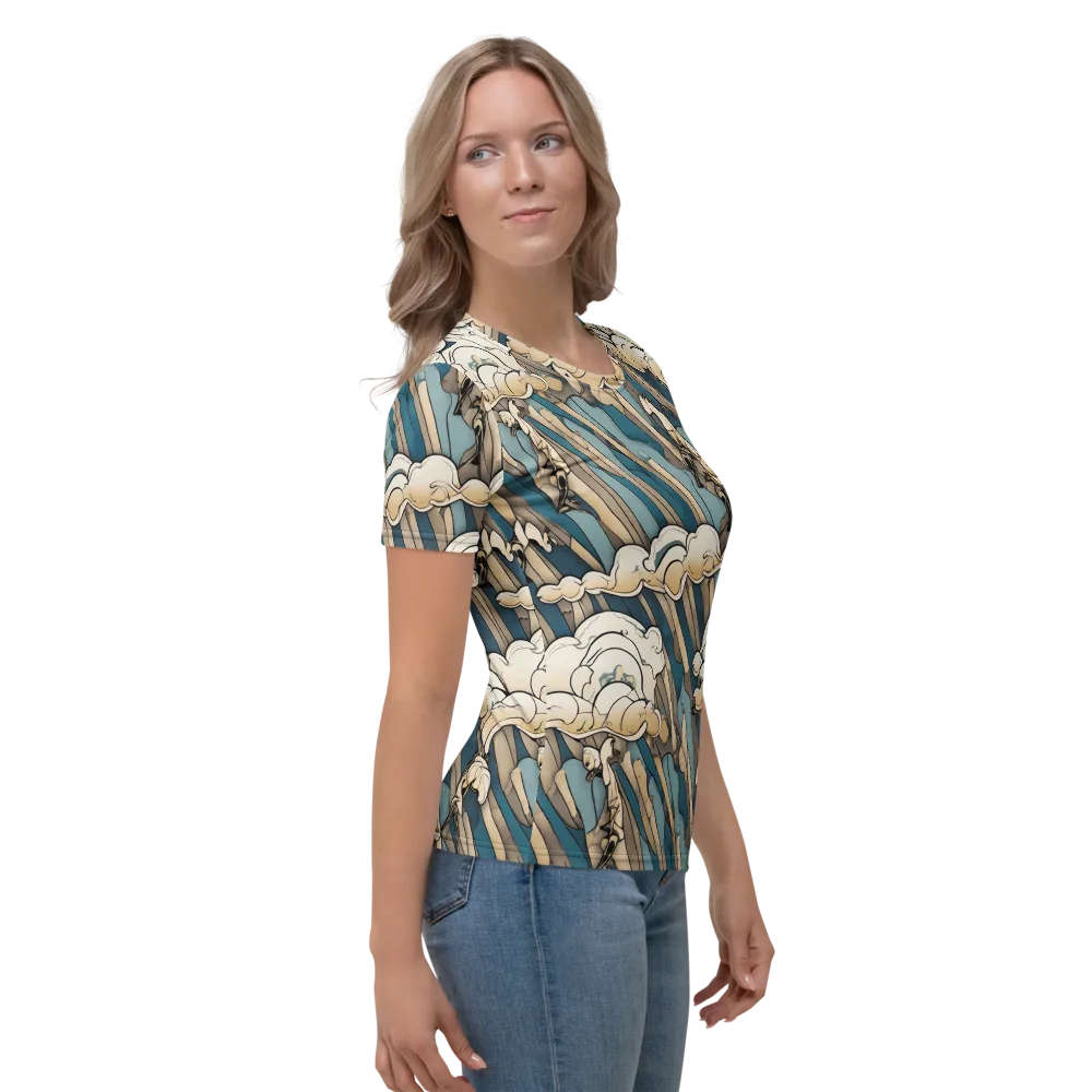 Art Nouveau Undertow on Women's Crew Neck T-Shirt — Right