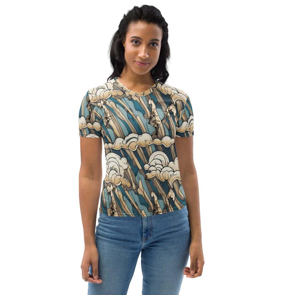Art Nouveau Undertow on Women's Crew Neck T-Shirt — Front