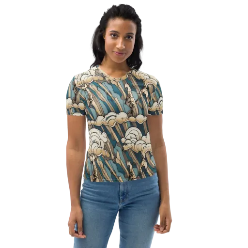 Art Nouveau Undertow on a Women's Crew Neck T-Shirt